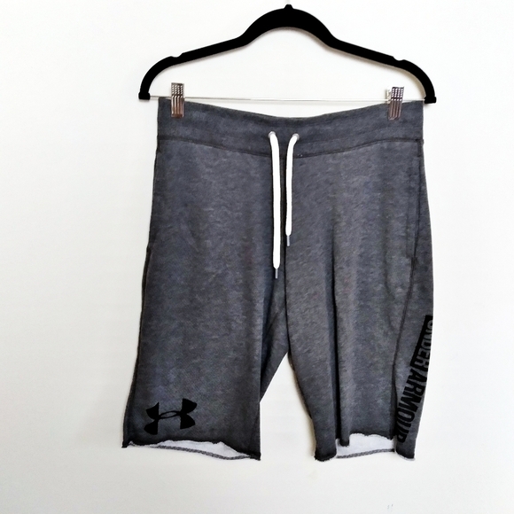 Under Armour Men's Gray Spell Out Athletic Shorts - Picture 1 of 6